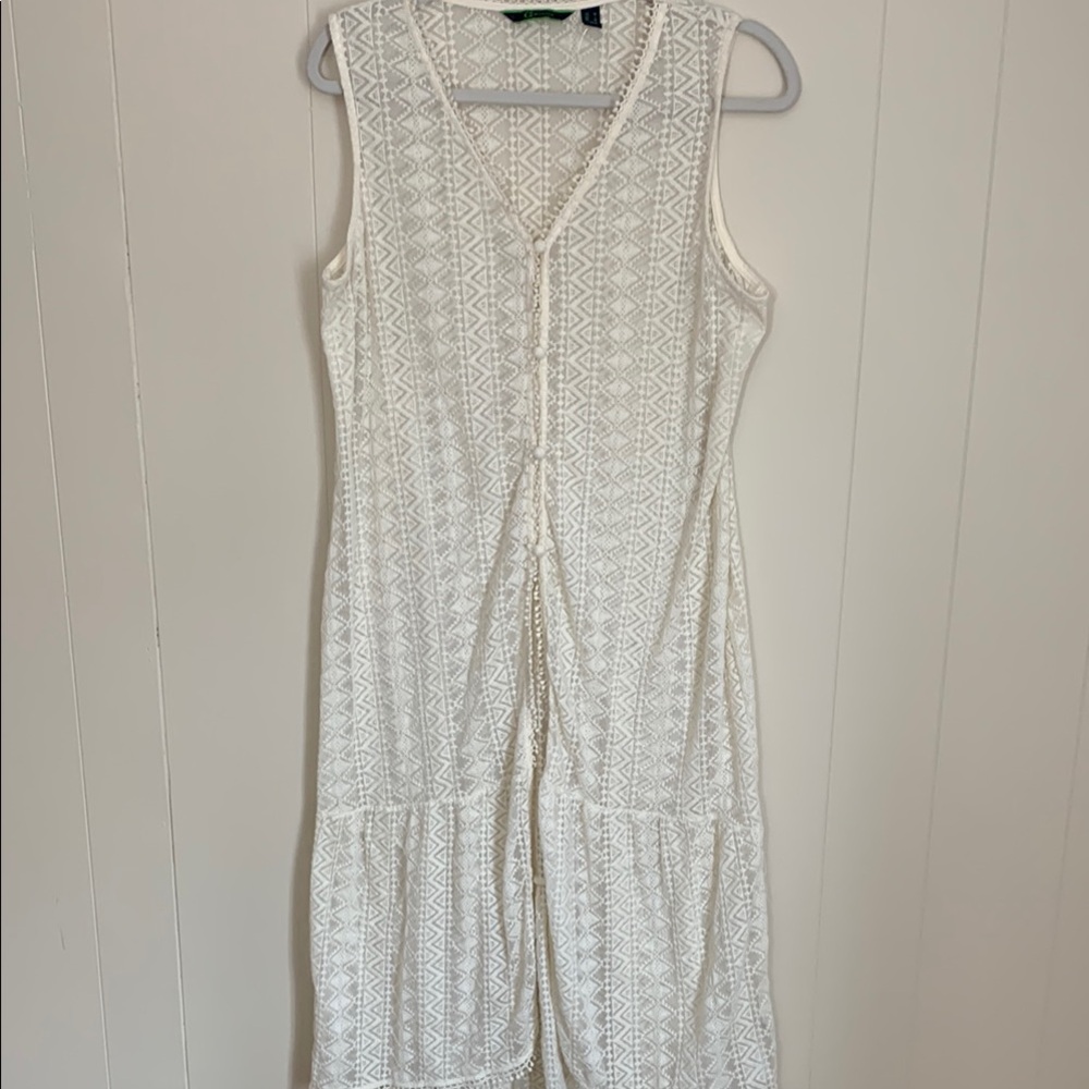 Lace Cover Layer Perfect for Swim or BoHo Look With Shorts SIZE MED Cream Color